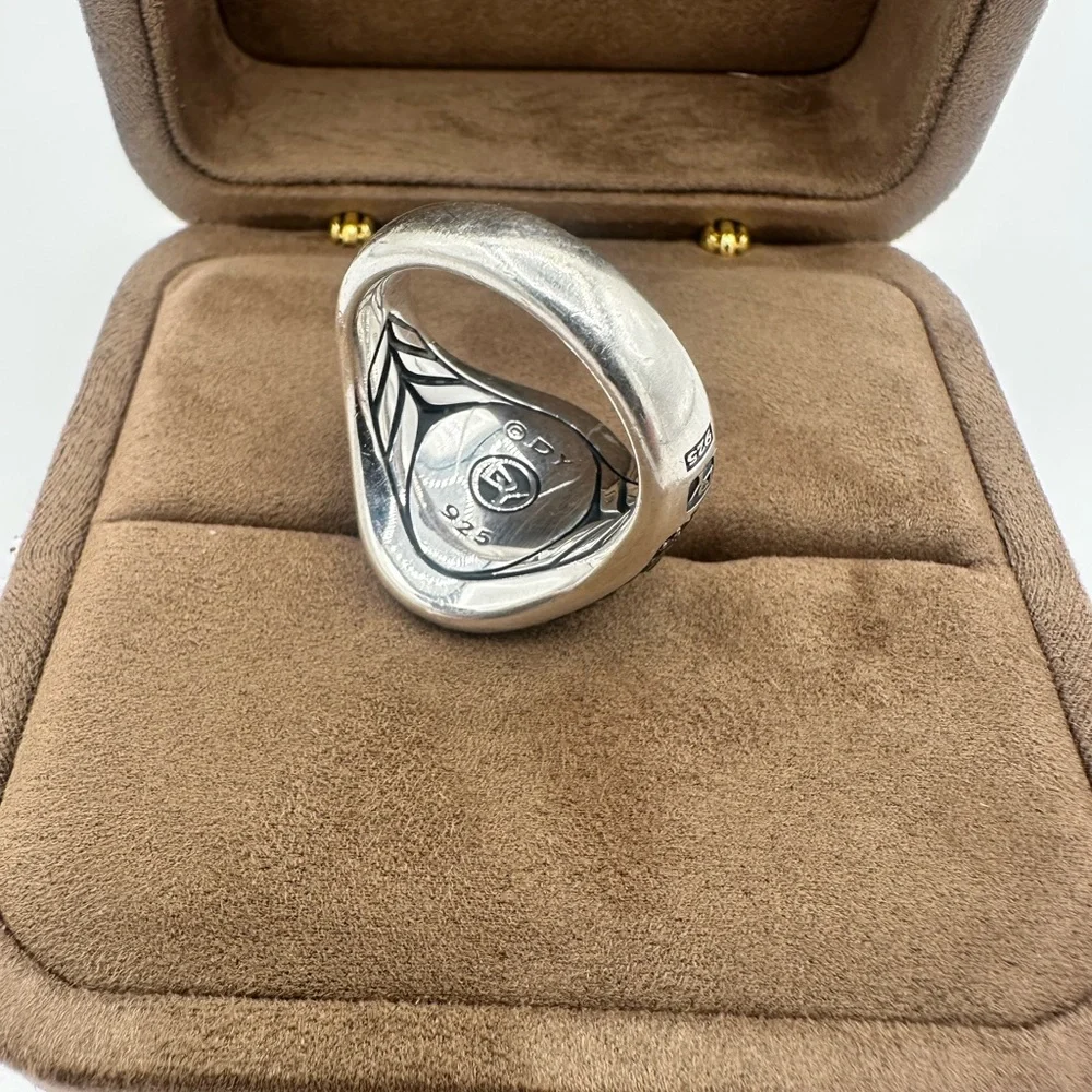David Yurman Silver Wolf Emblem Ring - Picture 8 of 8